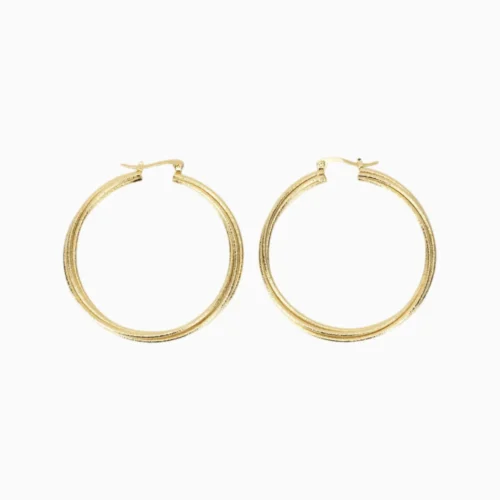 Aretes Arracadas De Oro Banda Torcida