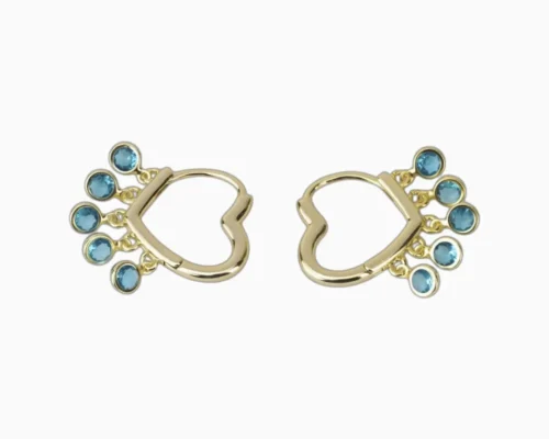 Aretes Arracadas De Oro Corazon Dorado