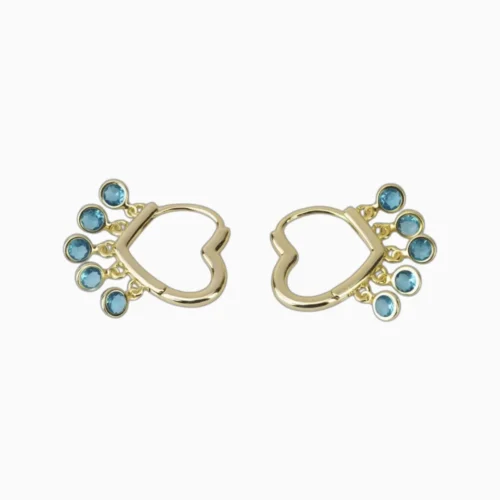 Aretes Arracadas De Oro Corazon Dorado