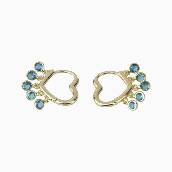 Aretes Arracadas De Oro Corazon Dorado