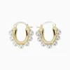 Aretes Arracadas De Oro Diseño Con Perlas