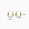 Aretes Arracadas De Oro Diseño Con Perlas