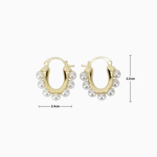 Aretes Arracadas De Oro Diseño Con Perlas