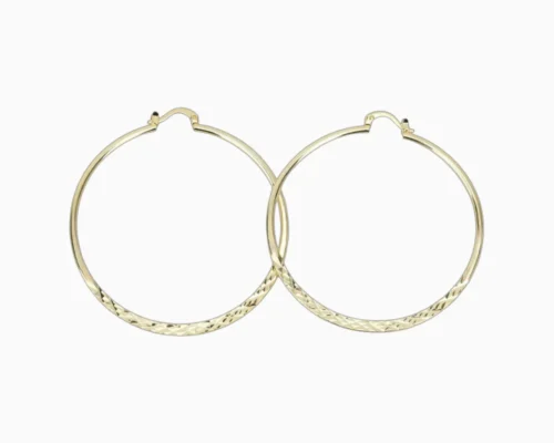 Aretes Arracadas De Oro Diseño De Moda 60mm