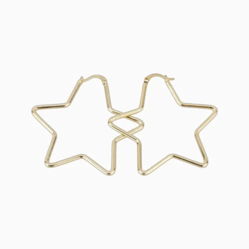 Aretes Arracadas De Oro Estrella 50mm