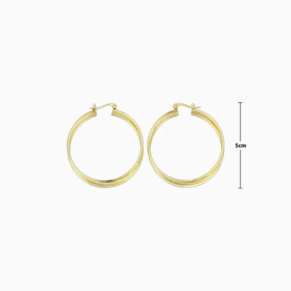 Aretes Arracadas De Oro Triple Aro 50mm