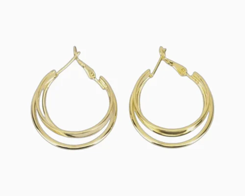 Aretes Arracadas De Oro Triple Banda