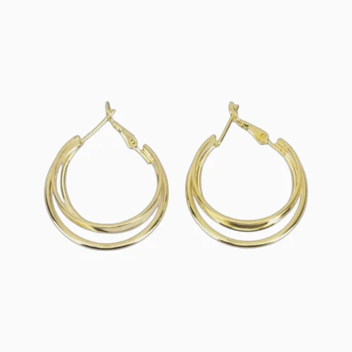 Aretes Arracadas De Oro Triple Banda