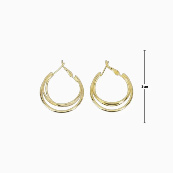 Aretes Arracadas De Oro Triple Banda