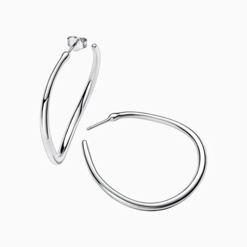 Aretes Arracadas De Plata Aro Abierto 40mm