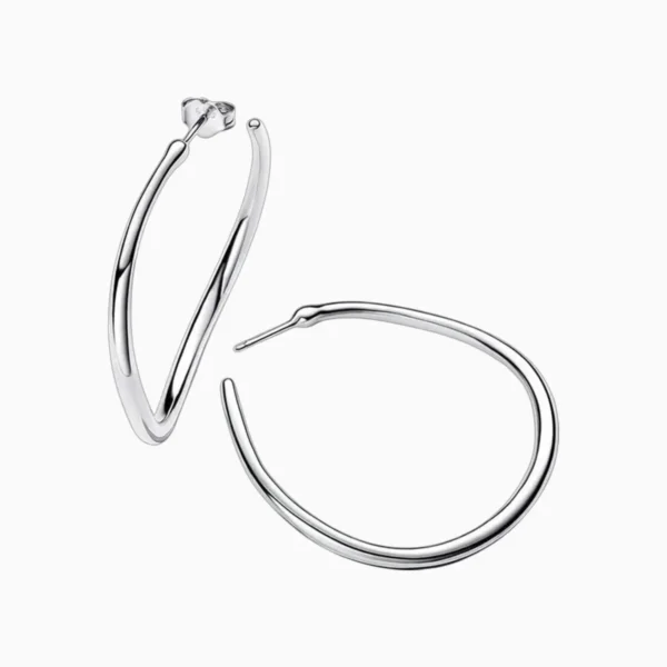 Aretes Arracadas De Plata Aro Abierto 40mm Aretes Arracadas De Plata Aro Abierto 40mm