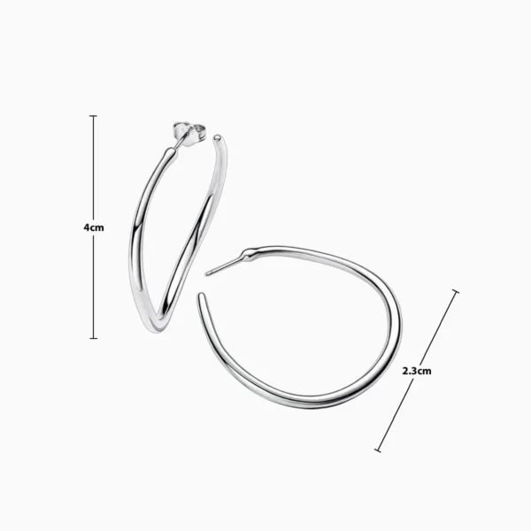 Aretes Arracadas De Plata Aro Abierto 40mm Aretes Arracadas De Plata Aro Abierto 40mm