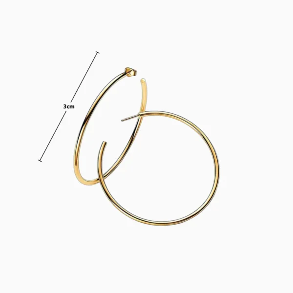 Aretes Arracadas De Plata Aro Abierto Dorado 30mm