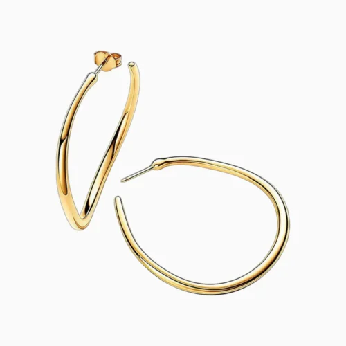 Aretes Arracadas De Plata Aro Abierto Dorado 40mm