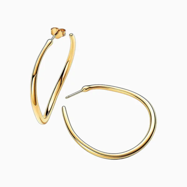Aretes Arracadas De Plata Aro Abierto Dorado 40mm