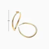 Aretes Arracadas De Plata Aro Abierto Dorado 40mm