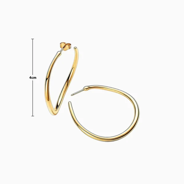 Aretes Arracadas De Plata Aro Abierto Dorado 40mm
