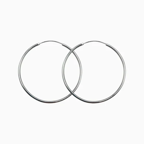 Aretes Arracadas De Plata Aros Lisos 60mm