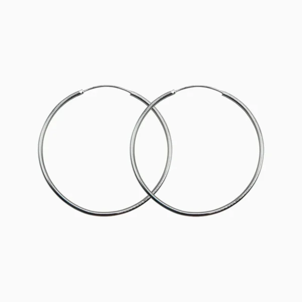 Aretes Arracadas De Plata Aros Lisos 60mm