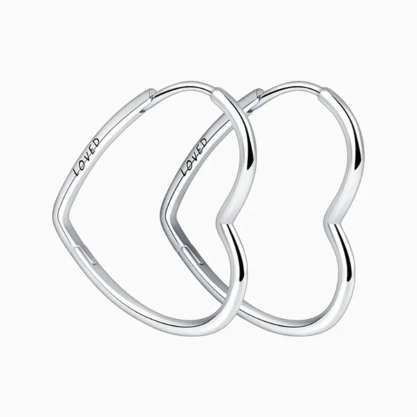 Aretes Arracadas De Plata Corazon Loved