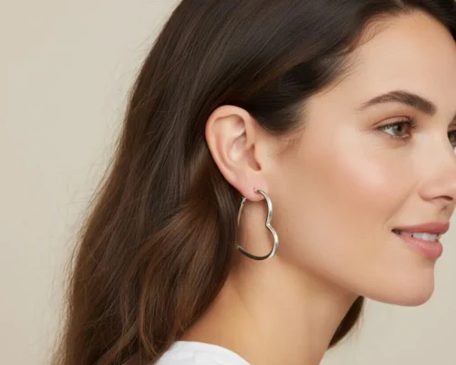 Aretes Arracadas De Plata Corazon Loved