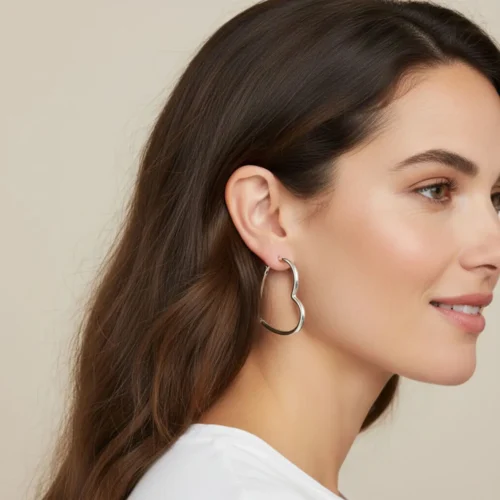 Aretes Arracadas De Plata Corazon Loved