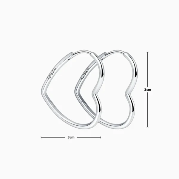 Aretes Arracadas De Plata Corazon Loved