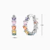 Aretes Arracadas De Plata Corazones Multicolor