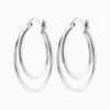Aretes Arracadas De Plata Doble Banda