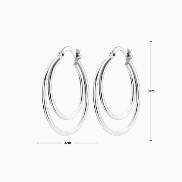 Aretes Arracadas De Plata Doble Banda