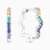 Aretes Arracadas De Plata Estrella Multicolor