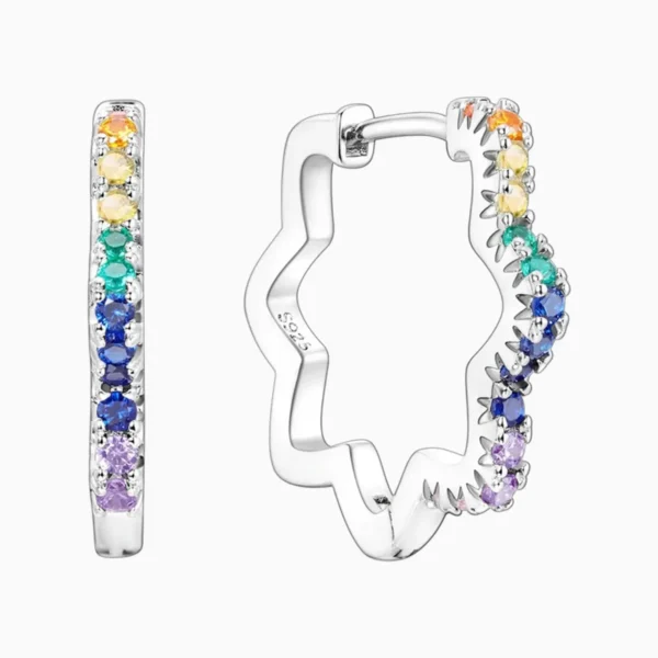 Aretes Arracadas De Plata Estrella Multicolor