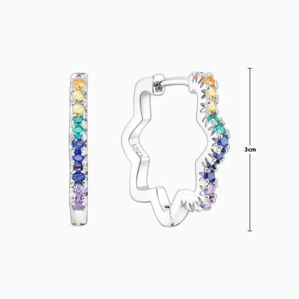 Aretes Arracadas De Plata Estrella Multicolor