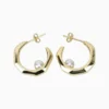 Aretes Broquel De Oro Diseño Con Perla