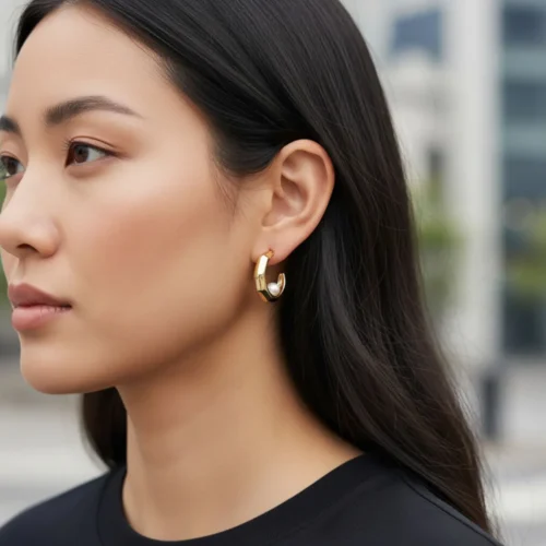 Aretes Broquel De Oro Diseño Con Perla