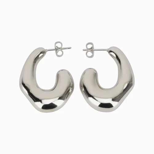 Aretes Broquel De Oro Diseño Moderno
