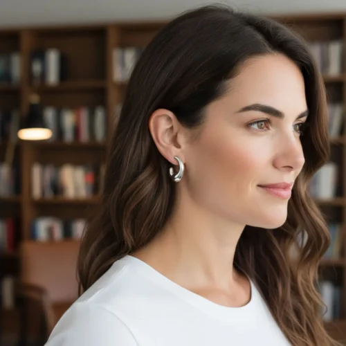 Aretes Broquel De Oro Diseño Moderno