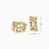 Aretes Broquel De Oro Diseño Unico