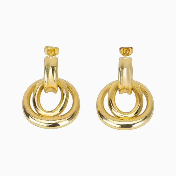 Aretes Broquel De Oro Doble Aro Aretes Broquel De Oro Doble Aro