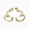 Aretes Broquel De Oro Espiral Con Perla
