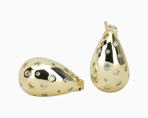 Aretes Broquel De Oro Gota Ancha Aretes Broquel De Oro Gota Ancha