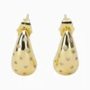 Aretes Broquel De Oro Gota Dorada Aretes Broquel De Oro Gota Dorada