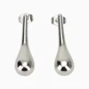 Aretes Broquel De Oro Gota Larga