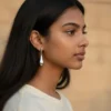 Aretes Broquel De Oro Gota Larga