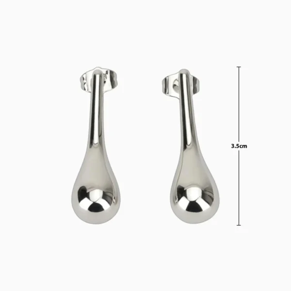 Aretes Broquel De Oro Gota Larga