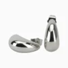 Aretes Broquel De Oro Gota Plateada