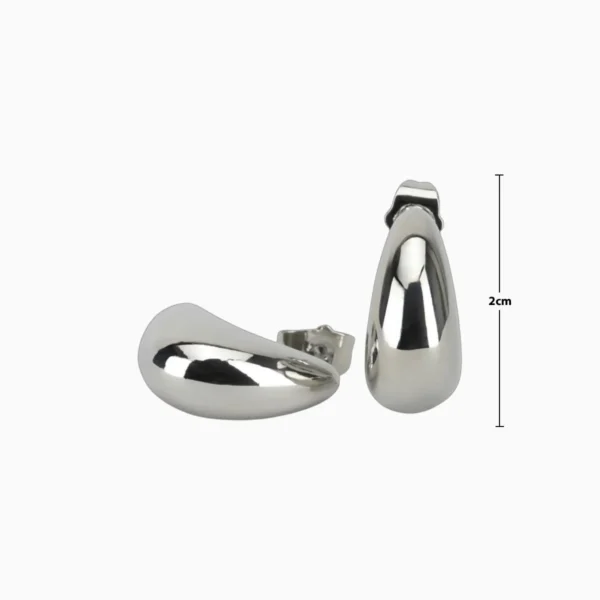 Aretes Broquel De Oro Gota Plateada