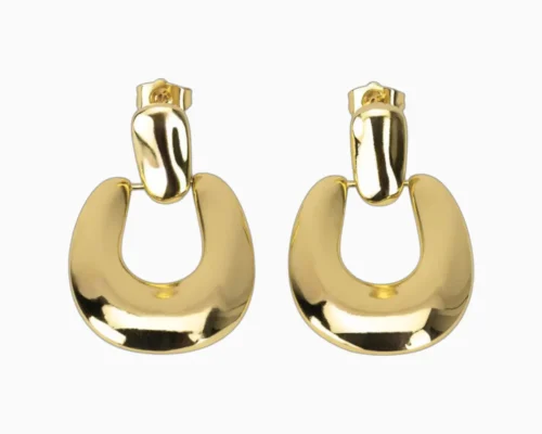 Aretes Broquel De Oro Tipo Herradura