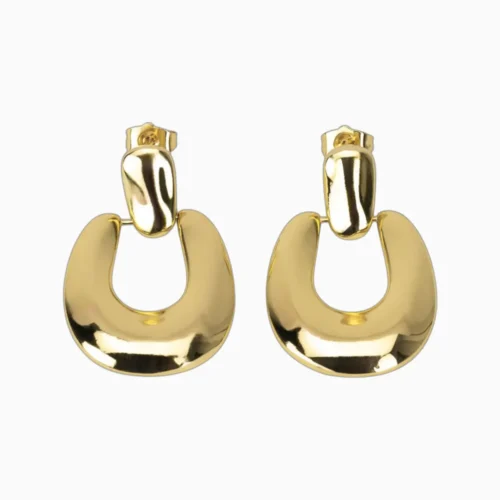 Aretes Broquel De Oro Tipo Herradura