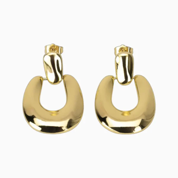 Aretes Broquel De Oro Tipo Herradura